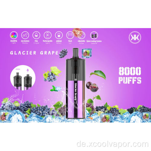 Fabrik Großhandel Xcool Dampf 8000 Puffs Einweg-Vapes